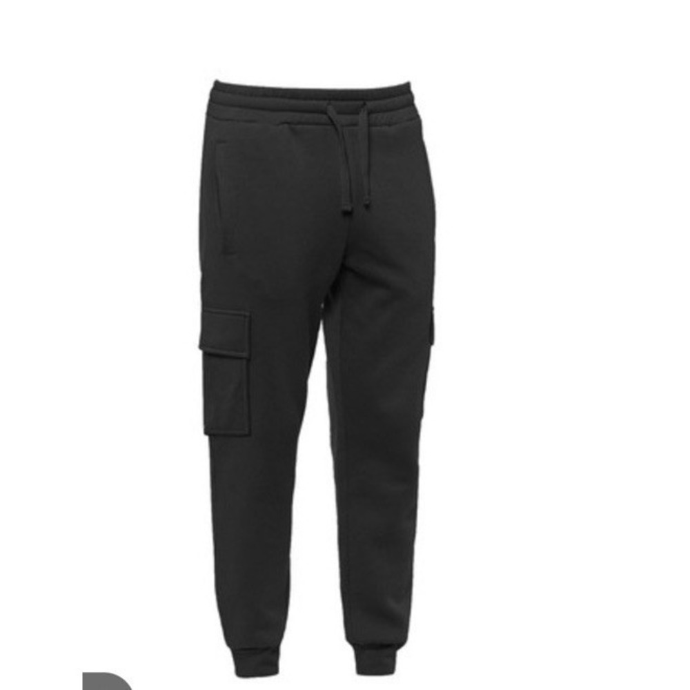 Cougar Men's Heavyweight Fleece Cargo Sweatpants Solid Black Color NWT Size XL